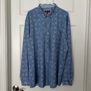 Johnston & Murphy XC4 Blue and white w/ pink touches Paisley Dress Shirt